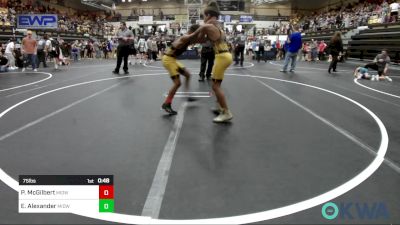 75 lbs Final - Paxtyn McGilbert, Midwest City Bombers Youth Wrestling Club vs Elijah Alexander, Midwest City Bombers Youth Wrestling Club