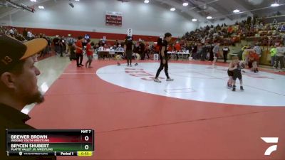 39-41 lbs Round 3 - Brycen Shubert, Platte Valley Jr. Wrestling vs Brewer Brown, Wiggins Youth Wrestling