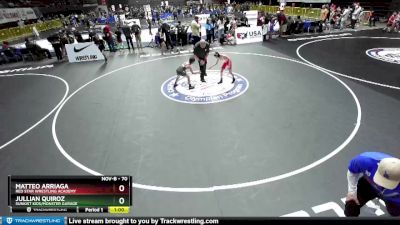 70 lbs Champ. Round 2 - Jullian Quiroz, Sunkist Kids/Monster Garage vs Matteo Arriaga, Red Star Wrestling Academy