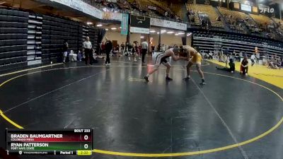 197 lbs Champ. Round 2 - Ryan Patterson, Fort Hays State vs Braden Baumgartner, Colorado Mesa