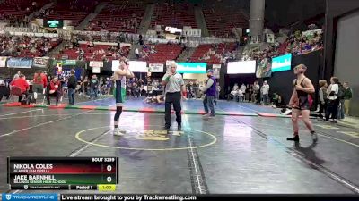 AA - 152 lbs Cons. Round 2 - Jake Barnhill, Billings Senior High School vs Nikola Coles, Glacier (Kalispell)