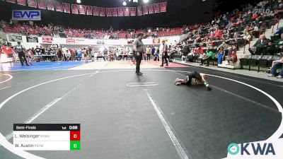 40 lbs Semifinal - Lucas Weisinger, Wyandotte Youth Wrestling vs Wellington Austin, Prairie Grove Youth Wrestling