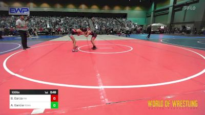 100 lbs Consi Of 4 - Brooklynn Garza, Red Wave Wrestling vs Ava Garcia, Red Star Wrestling Academy