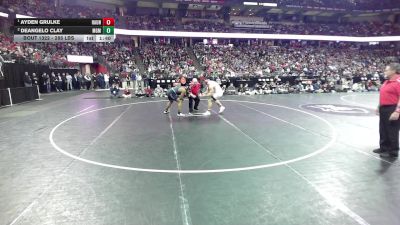 285 lbs 1st Place Match - Ayden Grulke, Hartford Union vs Deangelo Clay, Monona Grove/McFarland