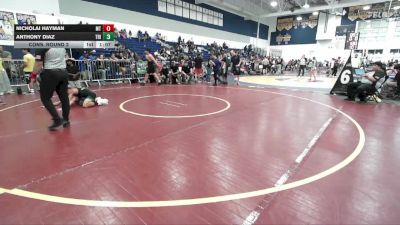 114 lbs Cons. Round 2 - Nicholai Hayman, Mantanona TC vs Anthony Diaz, Total Kaos
