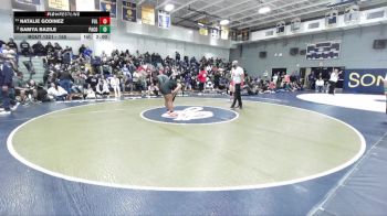 155 lbs Semifinal - Natalie Godinez, Fullerton vs Samya Bazile, Pacifica/Oxnard