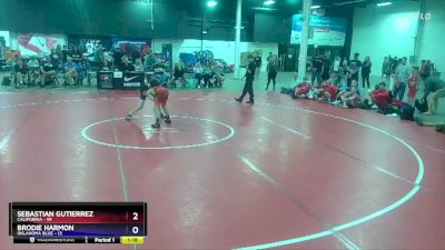 77 lbs 2nd Wrestleback (8 Team) - Sebastian Gutierrez, California vs Brodie Harmon, Oklahoma Blue