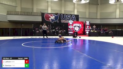 12U Boys - 67 lbs Quarters - Joshua Latham, South Side Wrestling Club vs Bennett Dawson, Team Tulsa Wrestling Club