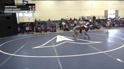133 lbs Champ. Round 1 - Noah Koyama, Menlo College vs Zachary Klarcyk, Vanguard