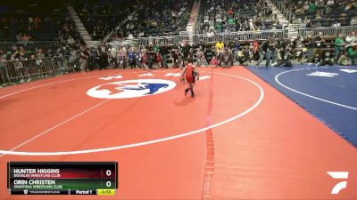 56 lbs Champ. Round 2 - Hunter Higgins, Douglas Wrestling Club vs Orin Christen, Saratoga Wrestling Club