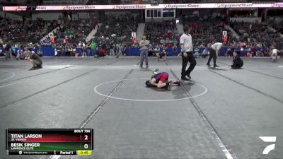 76 lbs Quarterfinal - Titan Larson, Jr. Vikings vs Besik Singer, Lawrence Elite