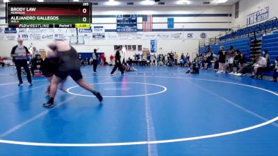 285 lbs Quarterfinal - Alejandro Gallegos, Inola vs Brody Law, Morrison