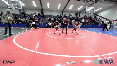 43 lbs Semifinal - Riley Tarwater, Eufaula Ironheads Wrestling Club vs Finlee Bowman, Team Tulsa Wrestling Club