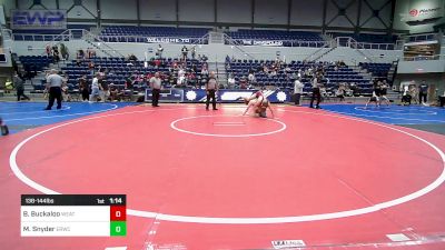 138-144 lbs 3rd Place - Berek Buckaloo, Weatherford vs Matthew Snyder, El Reno Wrestling Club