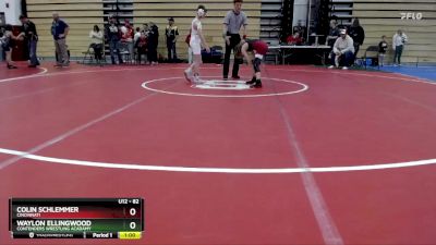 82 lbs Quarterfinal - Colin Schlemmer, Cincinnati vs Waylon Ellingwood, Contenders Wrestling Acadamy