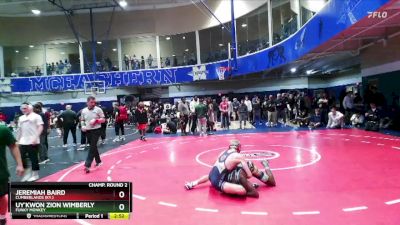 125 lbs Champ. Round 2 - Uy`Kwon Zion Wimberly, Funky Monkey vs Jeremiah Baird, Cumberlands (Ky.)