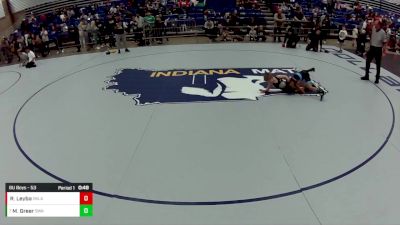 8U Boys - 53 lbs Semis - Ronnie Leyba, Oklahoma vs Major Greer, Siouxland Wrestling Academy