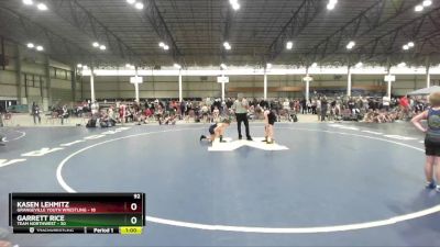 92 lbs Round 3 (4 Team) - Garrett Rice, Team Northwest vs Kasen Lehmitz, Grangeville Youth Wrestling