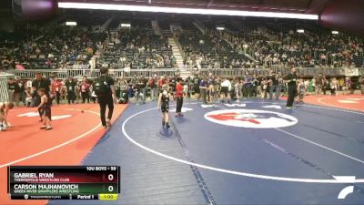 59 lbs Cons. Round 4 - Gabriel Ryan, Thermopolis Wrestling Club vs Carson Majhanovich, Green River Grapplers Wrestling