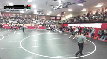 190 lbs 5th Place Match - Will Adams, Wood River High School vs Matt Grunig, Mountain View High School