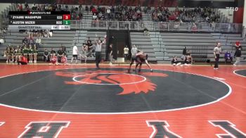 132 lbs Quarterfinal - Zyaire Washpun, Iowa City, City High vs Austin Mizer, North Scott
