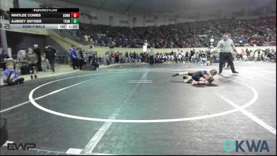 67 lbs Semifinal - Whitlee Combs, Cowboy Wrestling Club vs Aubrey Snyder, Team Tulsa Wrestling Club