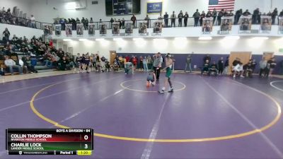 84 lbs Quarterfinal - Collin Thompson, Riverton Middle School vs Charlie Lock, Lander Middle School