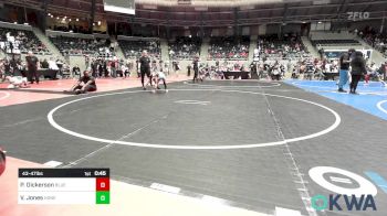 43-47 lbs 3rd Place - Preslie Dickerson, Blue Devil Wrestling vs Violet Jones, Honey Badgers Wrestling Club