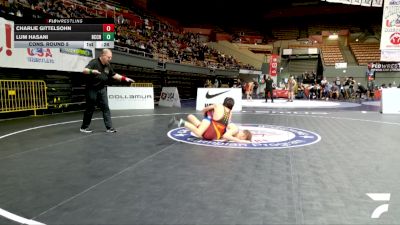 Junior Boys - 150 lbs Cons. Round 5 - Lum Hasani, Birmingham Community Charter High School Wrestling vs Charlie Gittelsohn