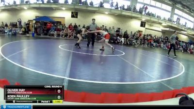 98 lbs Cons. Round 6 - Koen Paulley, Salem Lions Wrestling Club vs Oliver May, Dragon Wrestling Club