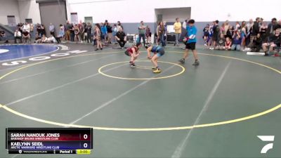 112 lbs Round 3 - Sarah Nanouk Jones, Baranof Bruins Wrestling Club vs Kaelynn Seidl, Arctic Warriors Wrestling Club