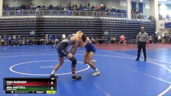 157 lbs Semifinal - Finn Ruediger, Yale vs Ben Hartzell, Homestead