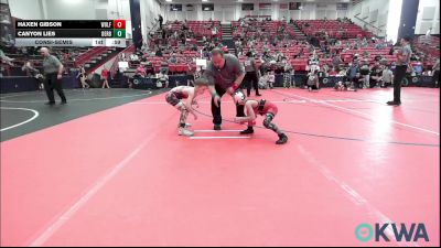 49 lbs Consolation - Haxen Gibson, Wolfpak Wrestling vs Canyon Lies, Derby Wrestling Club