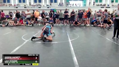 92 lbs Semifinal - Liam McGann, Tampa Bay Tigers vs Jaxson Hackett, Braves Wrestling Club