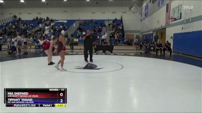 117 lbs Semifinal - Tiffany Yanagi, Mt. San Antonio College vs Mia Shepard, University Nevada Las Vegas