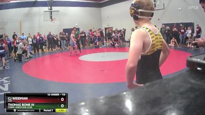 115 lbs Champ. Round 1 - Cj Weidman, C2X vs Thomas Bone Iv, Cobra Wrestling Club