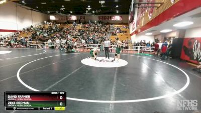 190 lbs Round 3 - Zeke Erdman, Lincoln Middle School vs David Farmer, Lincoln Middle School