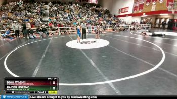 98 lbs Champ. Round 2 - Raiden Moreno, Worland Middle School vs Gage Wilson, Shoshoni Junior High School