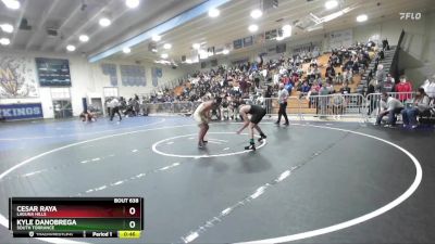 144 lbs Cons. Round 4 - Kyle DaNobrega, South Torrance vs Cesar Raya, Laguna Hills