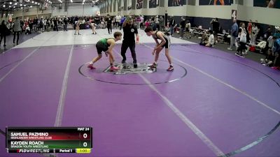 100 lbs Cons. Round 3 - Samuel Pazmino, Highlander Wrestling Club vs Kayden Roach, Dragon Youth Wrestling