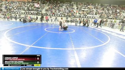 85 lbs Round 2 - Jonah Lopez, Scrap Yard Garage Wrestling vs Braxton Baldwin, Warriors Of Christ WOC- Wrestling