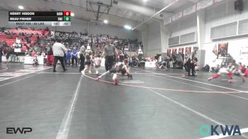 85 lbs Quarterfinal - Henry Hibdon, Barnsdall Youth Wrestling vs Beau Fisher, Salina Wrestling Club