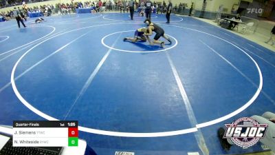 110 lbs Quarterfinal - JaMarcus Siemens, Team Tulsa Wrestling Club vs Nathaniel Whiteside, Randall Youth Wrestling Club