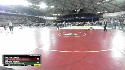 67 lbs Cons. Round 2 - Emmitt Justus, Lake Stevens Wrestling Club vs Paeton Lange, Franklin Pierce Cardinal Wrestling Club