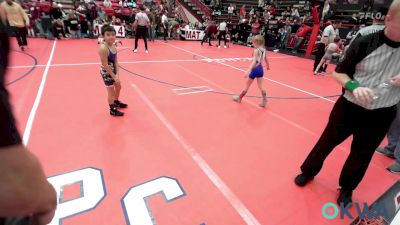 55 lbs Semifinal - Bexley Leisinger, Choctaw Ironman Youth Wrestling vs Kaycen Brown, Newkirk Takedown