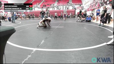 80 lbs 3rd Place - Waylon Barnes, Harrah Little League Wrestling vs DeAndre Denmark Jr., D3 Wrestling Cluib