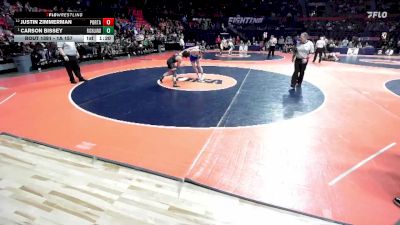 1A 157 lbs 5th Place Match - Carson Bissey, Olney (Richland County) vs Justin Zimmerman, Petersburg (PORTA)