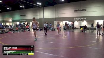 132 lbs Round 1 (8 Team) - Landon Price, Iowa Hawks vs Zachary Wells, OutKast