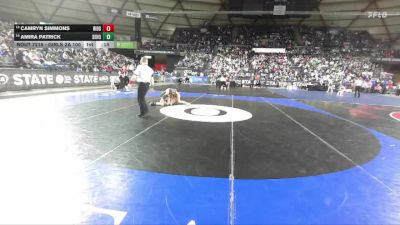 Girls 2A 100 lbs Cons. Round 2 - Amira Patrick, Sehome (Girls) vs Camryn Simmons, Ridgefield (Girls)