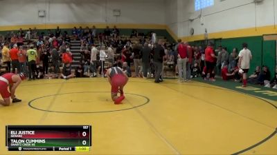 157 lbs Cons. Round 3 - Talon Cummins, Swartz Creek HS vs Eli Justice, NEWARK